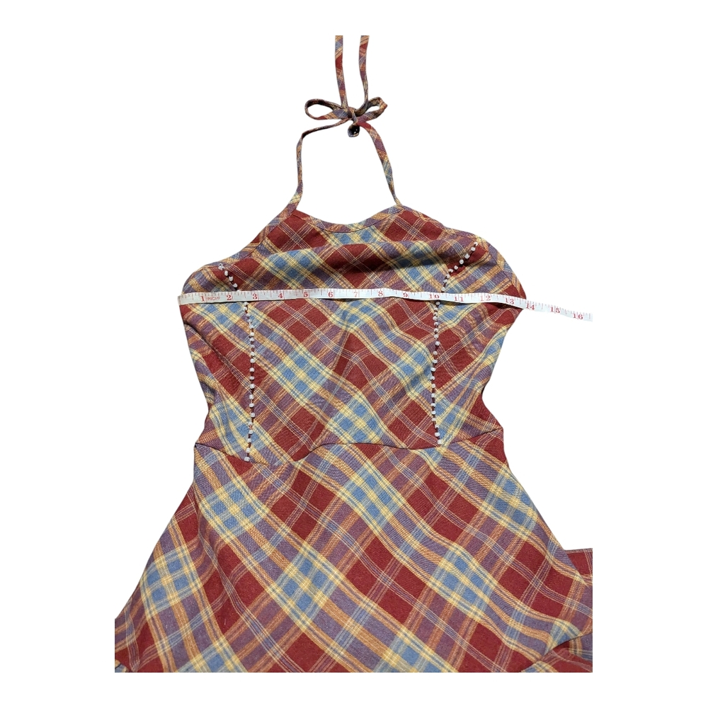 Chic, Plaid, Beaded Halter Dress. Creole Dress, Traditional Creole Pattern Dress - Picture 6 of 8